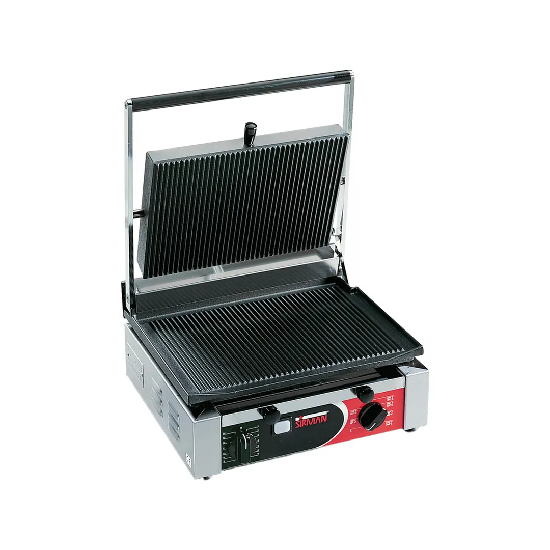 Alfa International CORT R 15" Sandwich Panini Grill w/ Timer, Cast Iron Grooved Plates, 120V