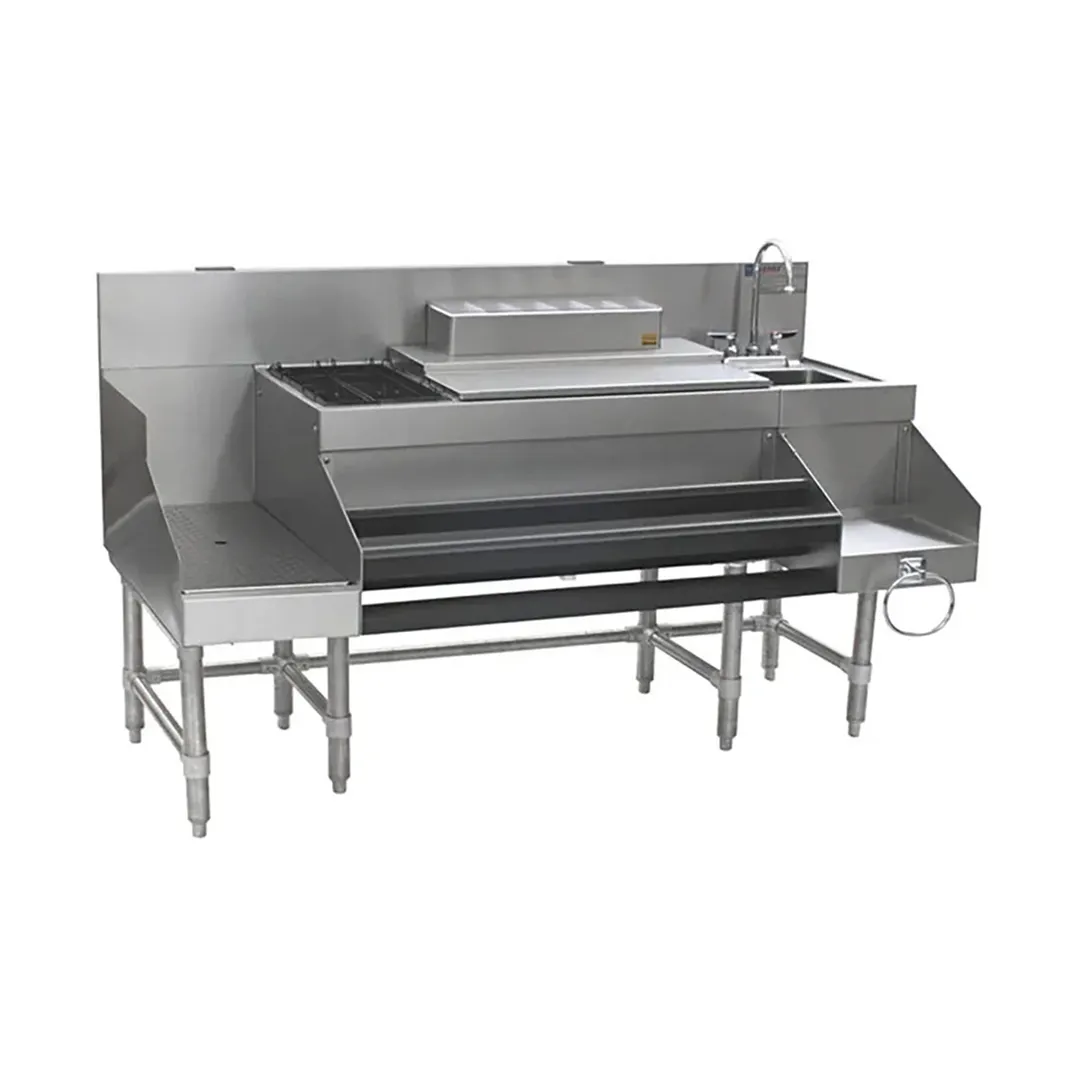 Eagle Group CCS-60-2-3VP Blender Station Underbar Ice Bin/Cocktail Station w/Long Workboard-flyer