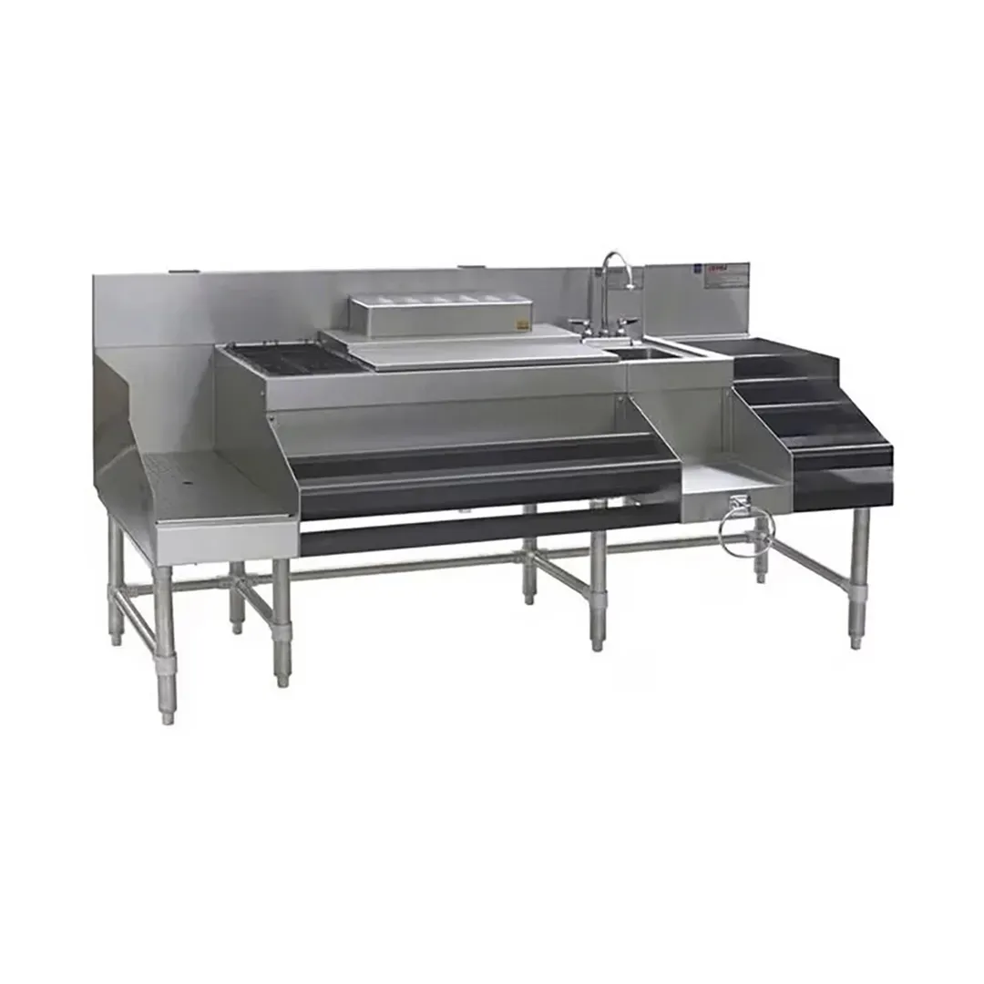 Eagle Group CCS-72 72" Blender Station Underbar Ice Bin/Cocktail Station - Center Ice Bin