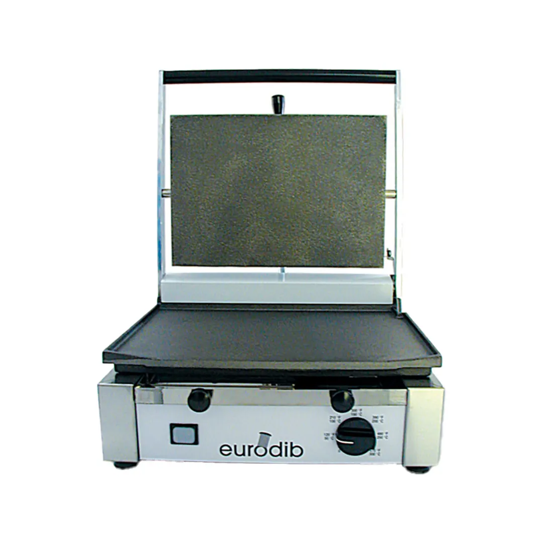 Eurodib CORTF110 15" Single Commercial Panini Sandwich Grill w/ Cast Iron Smooth Plates, 110V