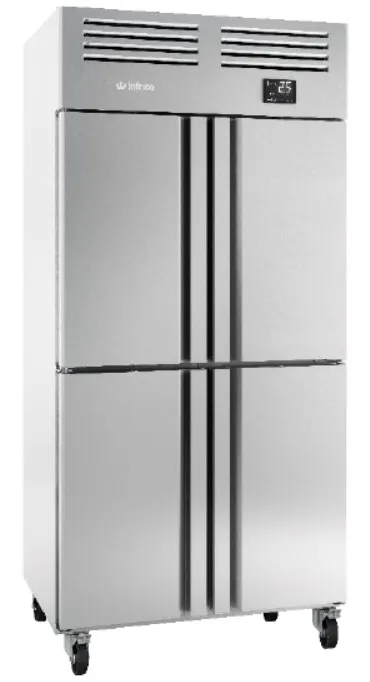Infrico USA IRR-AGN604 25" 4 Half Solid Door Reach-In Refrigerator, 27 cu. ft., Top Mounted