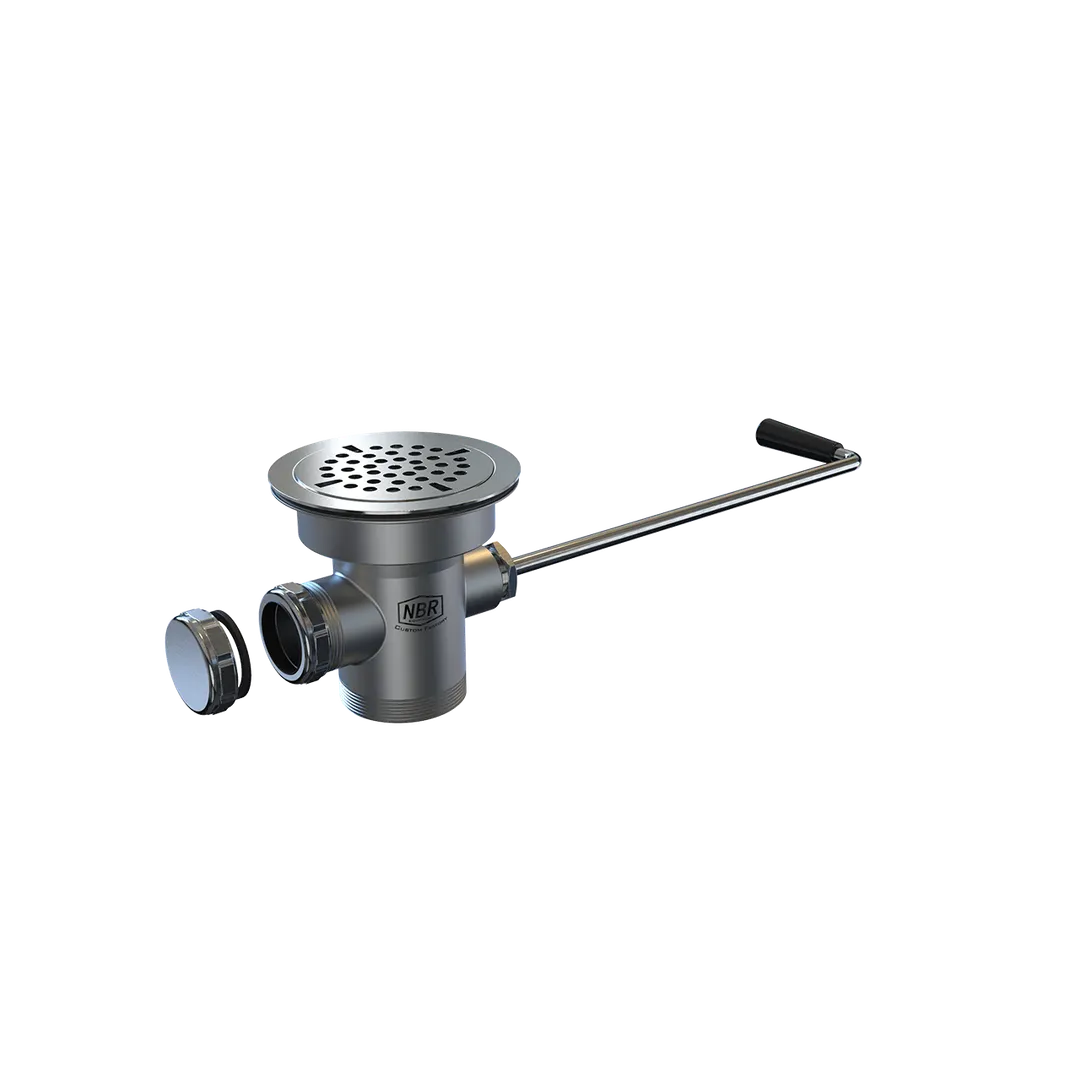 NBR Equipment P5TD2 Twist Handle Waste Drain with Overflow Cap