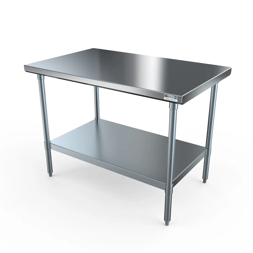 NBR Equipment TG-2424 24" Open Base Work Table, Galvanized Base / Flat Top