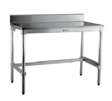 New Age 30SSB36KD 36" Open Base Work Table with Side & Rear Crossrails, 6" Backsplash / 16 Gauge Top