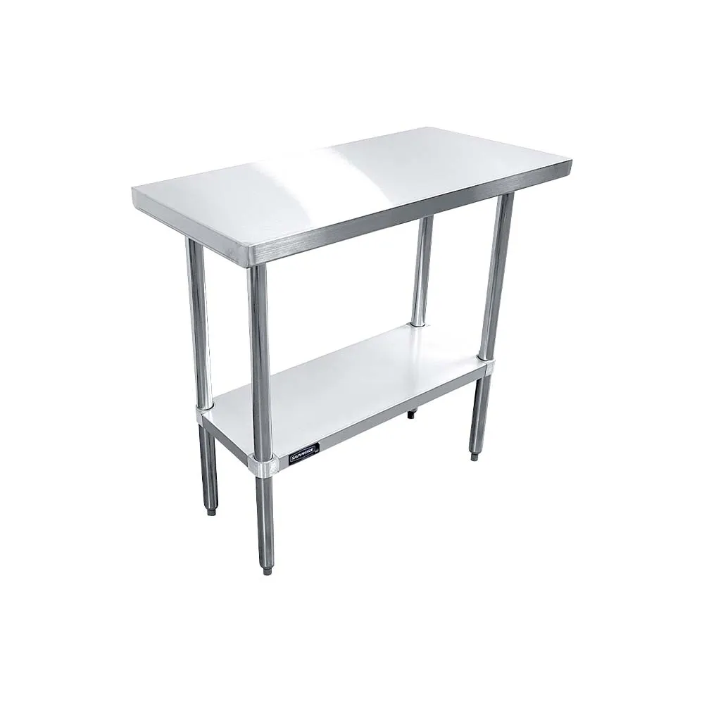 Sapphire Manufacturing SMTE-2436G 36" Open Base Work Table with Undershelf, 18 Gauge Flat Top