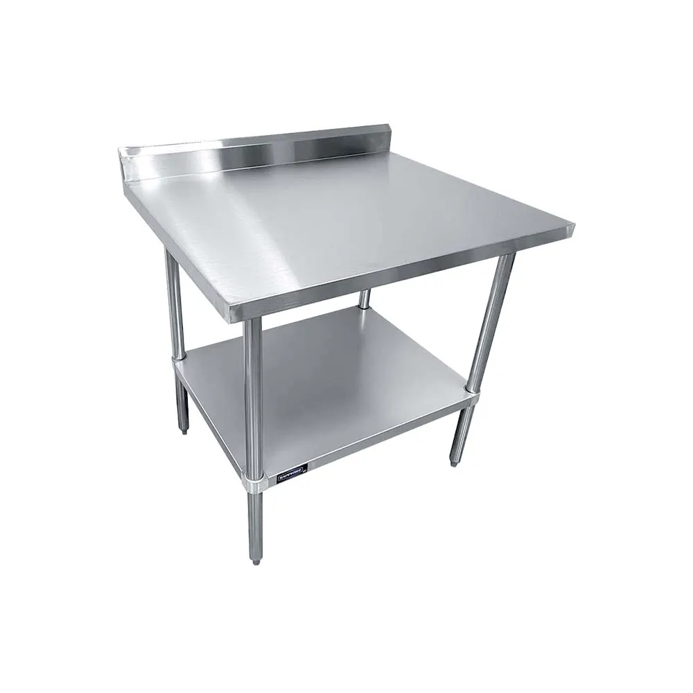 Sapphire Manufacturing SMTEB-3036G 36" Open Base Work Table with Undershelf, 5" B.splash / 18 Gauge