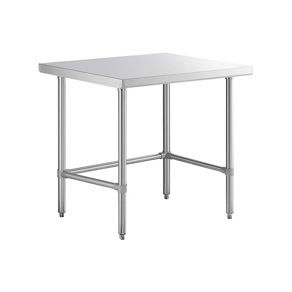 Sapphire Manufacturing SMTEO-2436S 36" Open Base Work Table with Side & Rear Crossrails, Flat Top