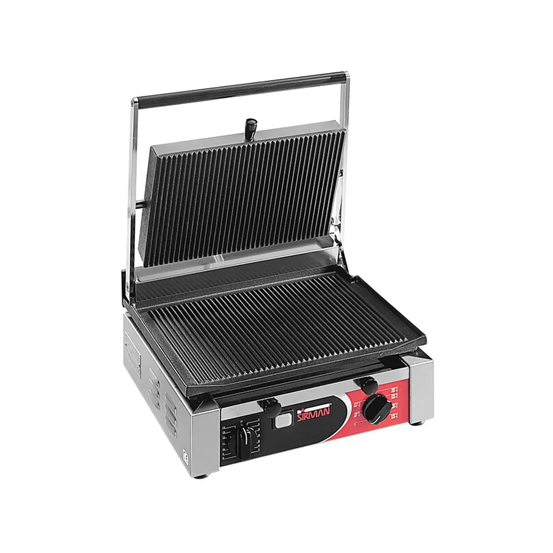 SIRMAN 34A2301105SI CORT R Single Panini Grill w/ Timer, 10" x 10" Grooved Plates, 120-220V