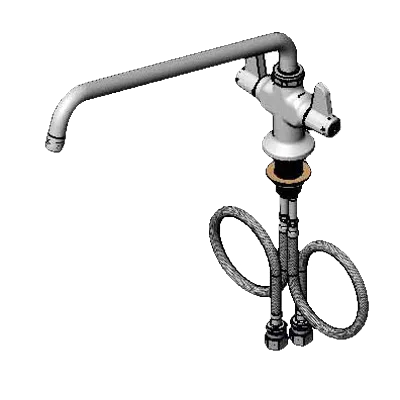 T&S Brass 5F-2SLX18 Equip Faucet, 18" Swing Nozzle, Deck Mount, Single Hole Base