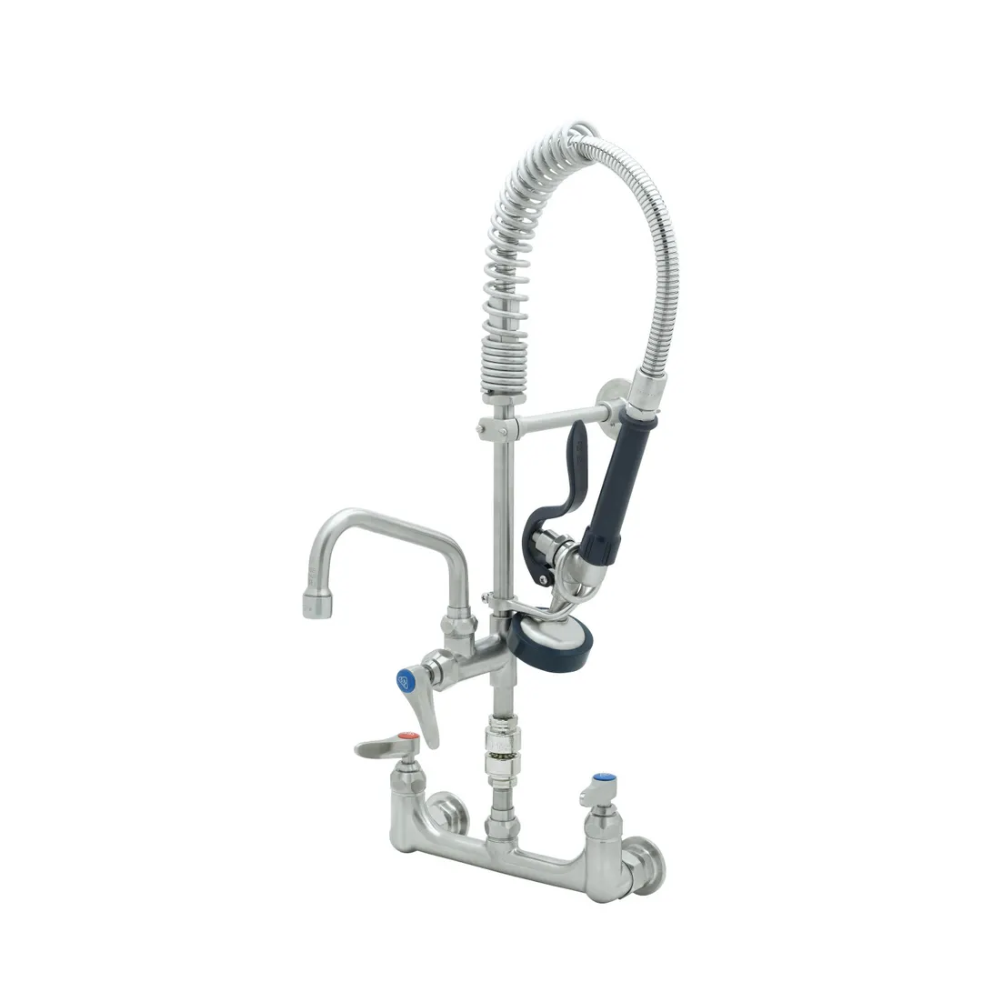T&S Brass SMPK-8WLN-08 Mini Pre-Rinse Unit, 8" Wall Mount Mixing Faucet