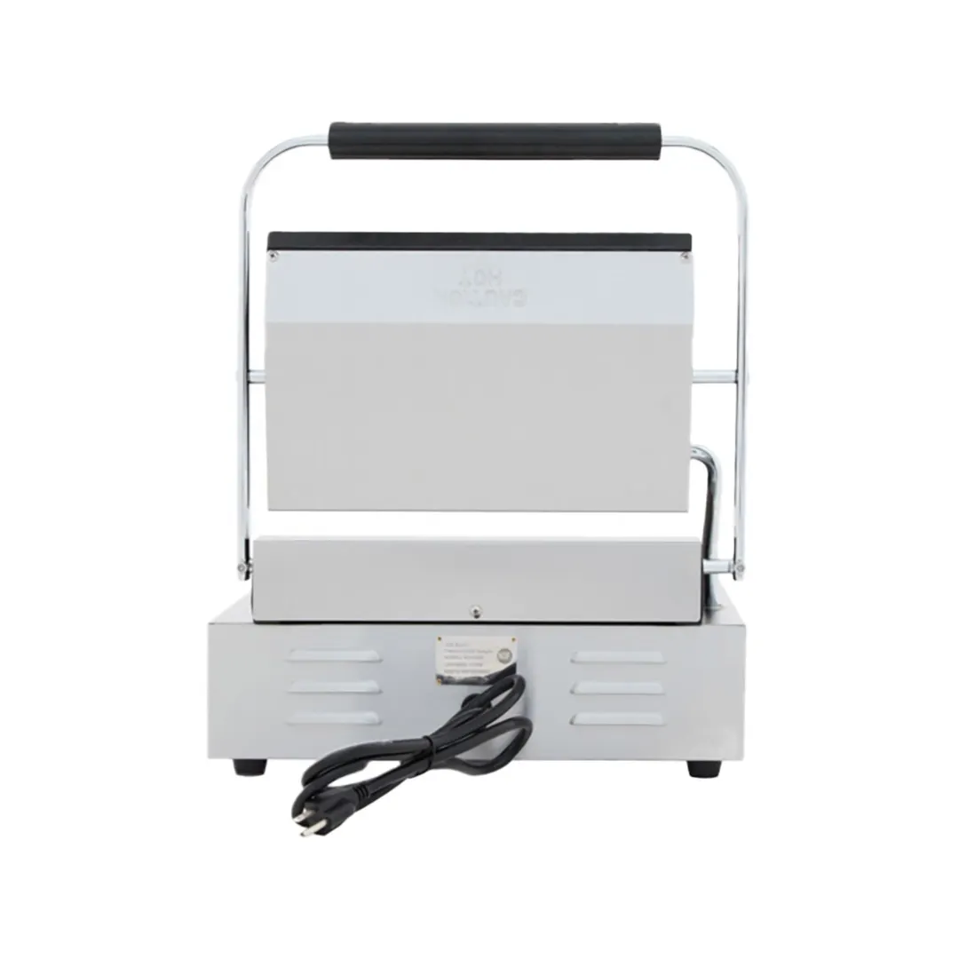 Cookline PG-1 16" Single Sandwich Panini Grill w/ Cast Iron Non-Stick Grooved Plates, 120V