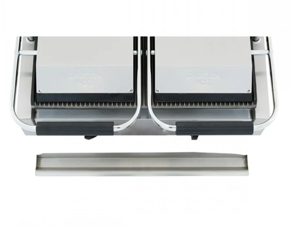 Cookline PG-2 22" Double Sandwich Panini Grill w/ Cast Iron Non-Stick Grooved Plates, 120V