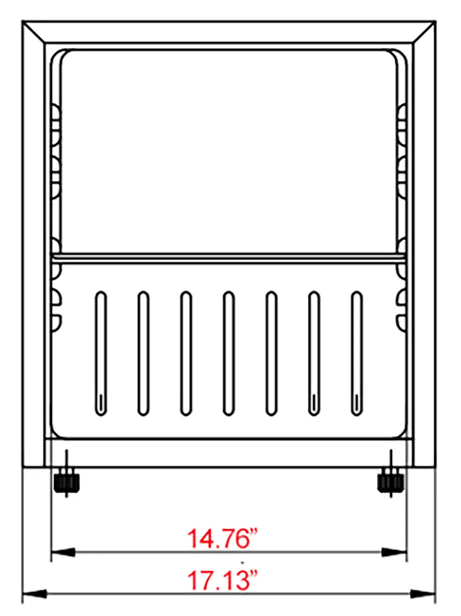 Unity U-CR1 17" Countertop Glass Door Refrigerator, 1.8 cu ft, Black Steel, 20" Depth, Eco R600, 110V