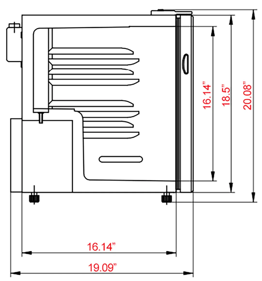 Unity U-CR1 17" Countertop Glass Door Refrigerator, 1.8 cu ft, Black Steel, 20" Depth, Eco R600, 110V