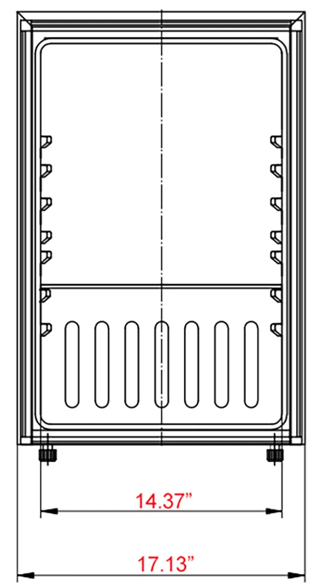 Unity U-CR3 17" Refrigerator, 2.5 cu ft, Steel, 20" Depth, Shelves, R600 Refrigerant, 110V Plug‑Play