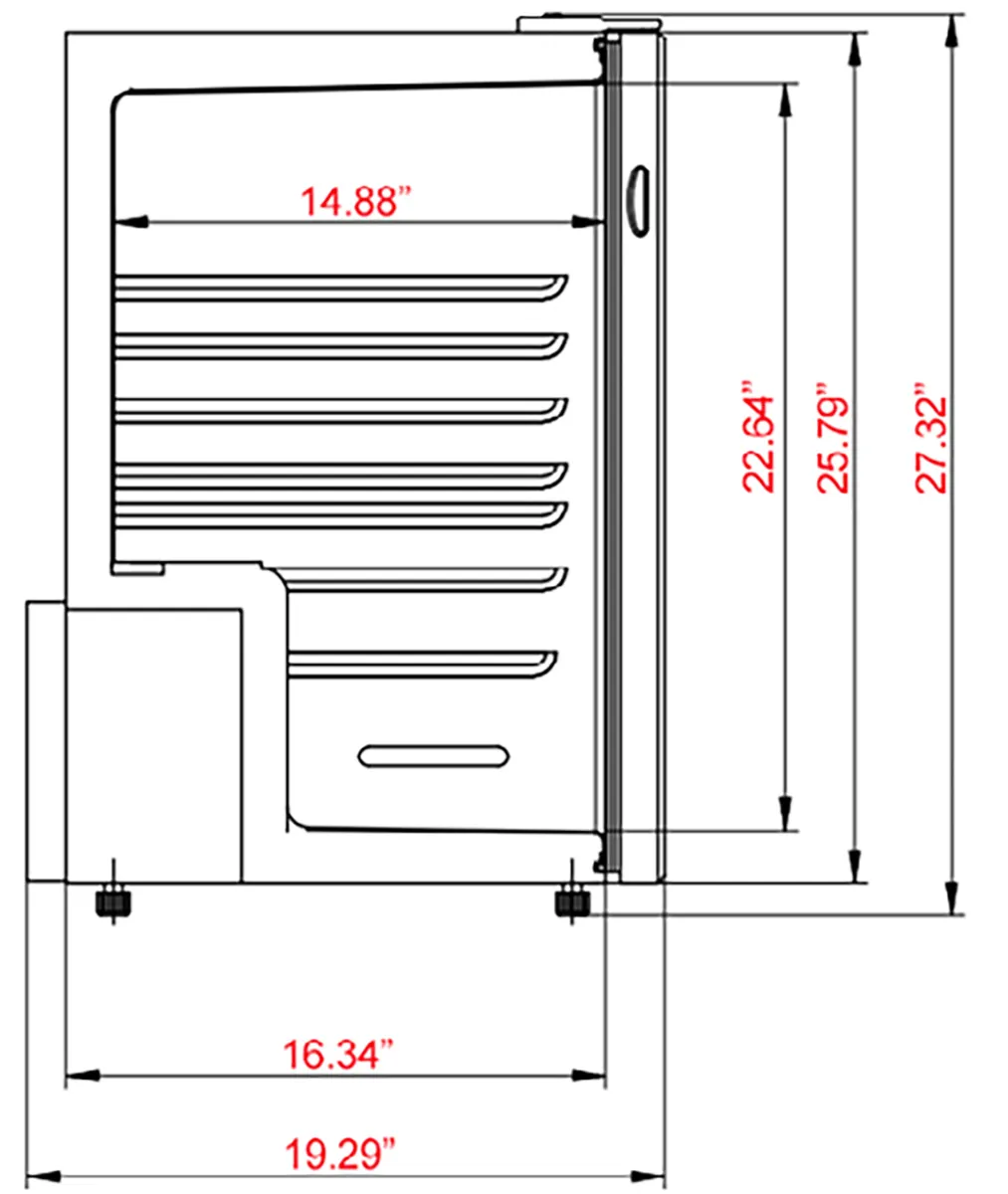 Unity U-CR3 17" Refrigerator, 2.5 cu ft, Steel, 20" Depth, Shelves, R600 Refrigerant, 110V Plug‑Play