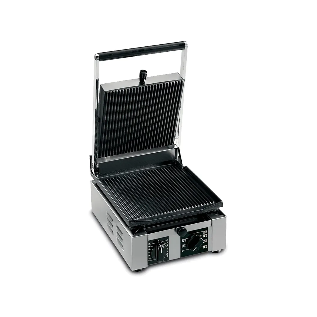 Univex PPRESS1RF Single Cast Iron Panini Press w/ 10" x 10" Grooved & Smooth Plates, 120V
