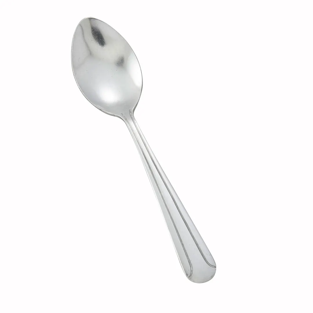 Winco 0001-09 Demitasse Spoon, 4-5/8" 18/0 Stainless Steel, Vibro Finish, Dominion - 1 Dozen