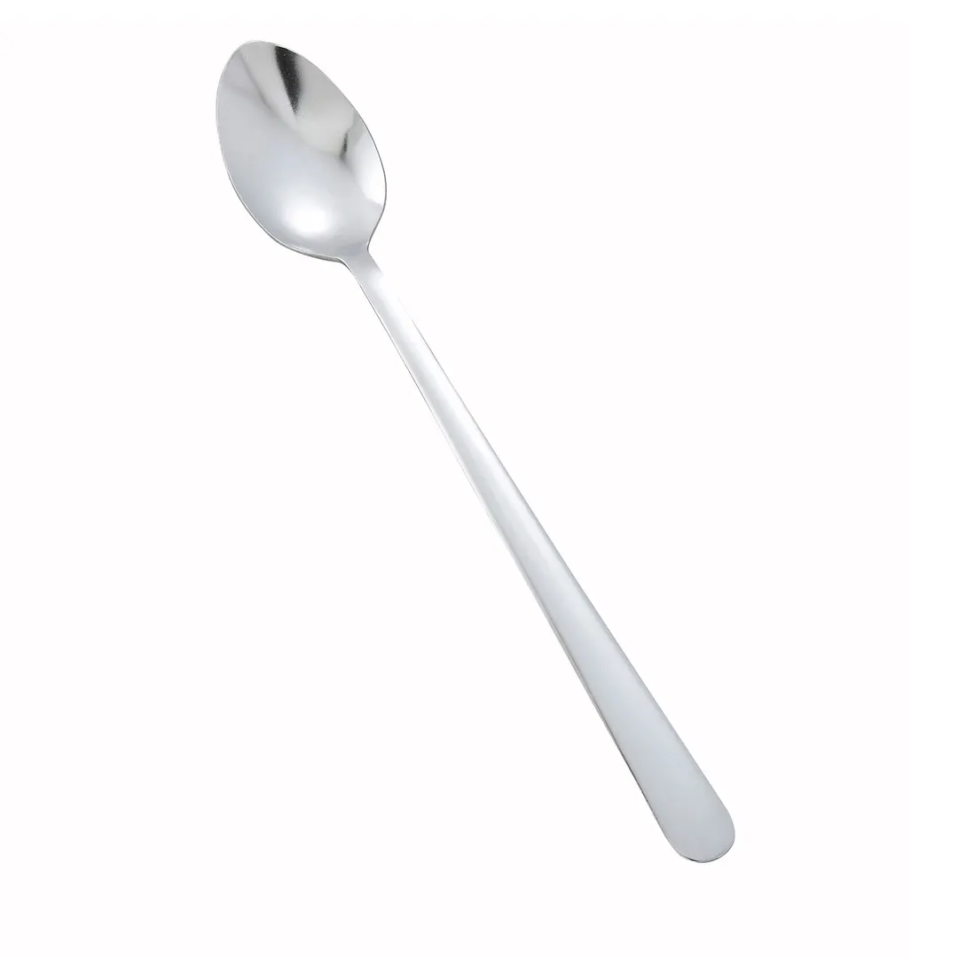Winco 0002-02 8" Windsor Iced Tea Spoon, 18/0 Stainless Steel, Vibro Finish, 7-8" Length - 1 Dozen