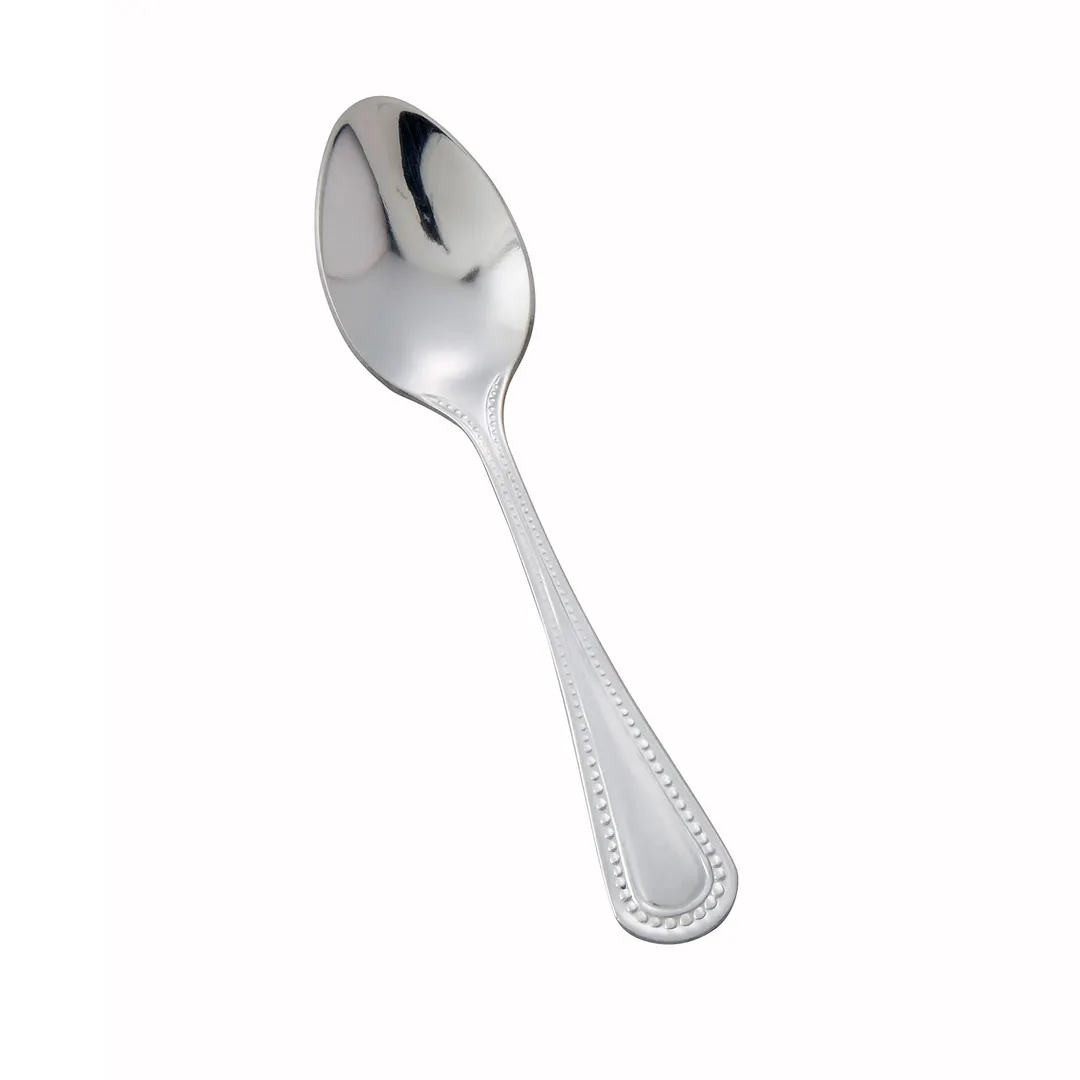 Winco 0005-09 Demitasse Spoon, 4 3/4" Heavy Mirror Finish Dots, 18/0 Stainless Steel - 1 Dozen
