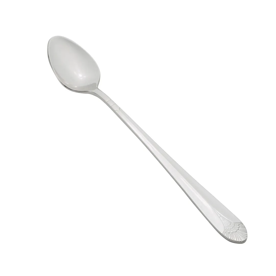 Winco 0031-02 Iced Tea Spoon, 7-13/16" Heavy 18/8 Stainless Steel, Peacock Mirror Finish - 1 Dozen