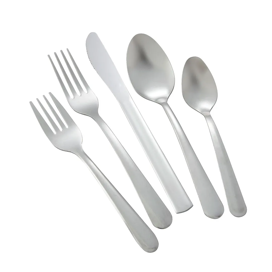 Winco 0082-06 6-1/4" Windsor Salad Fork, 6" Length, 18/0 Stainless Steel, Vibro Finish - 24/Pack