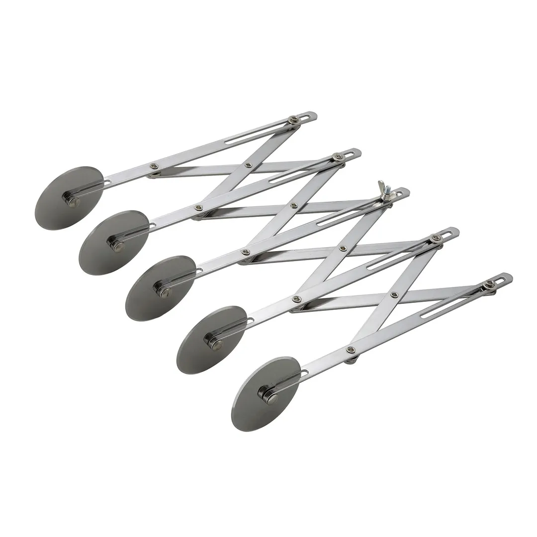 Winco ADD-5 Dough Divider, Stainless Steel Pastry Cutter, 5 Wheel, Adjustable 3/4" To 4-3/8"