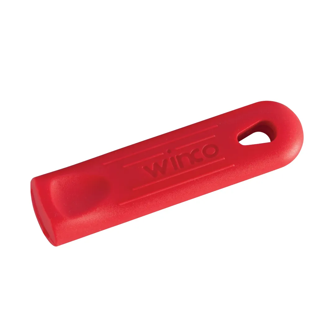 Winco AFP-1HR 4-1/2" Removable Silicone Pan Handle Grip / Sleeve for 7" and 8" Fry Pans -  Red