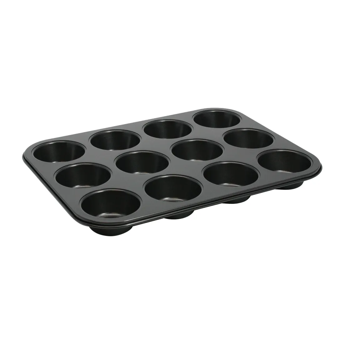 Winco AMF-12NS 12 Cup Carbon Steel Non-Stick Muffin Pan, PFOA-free