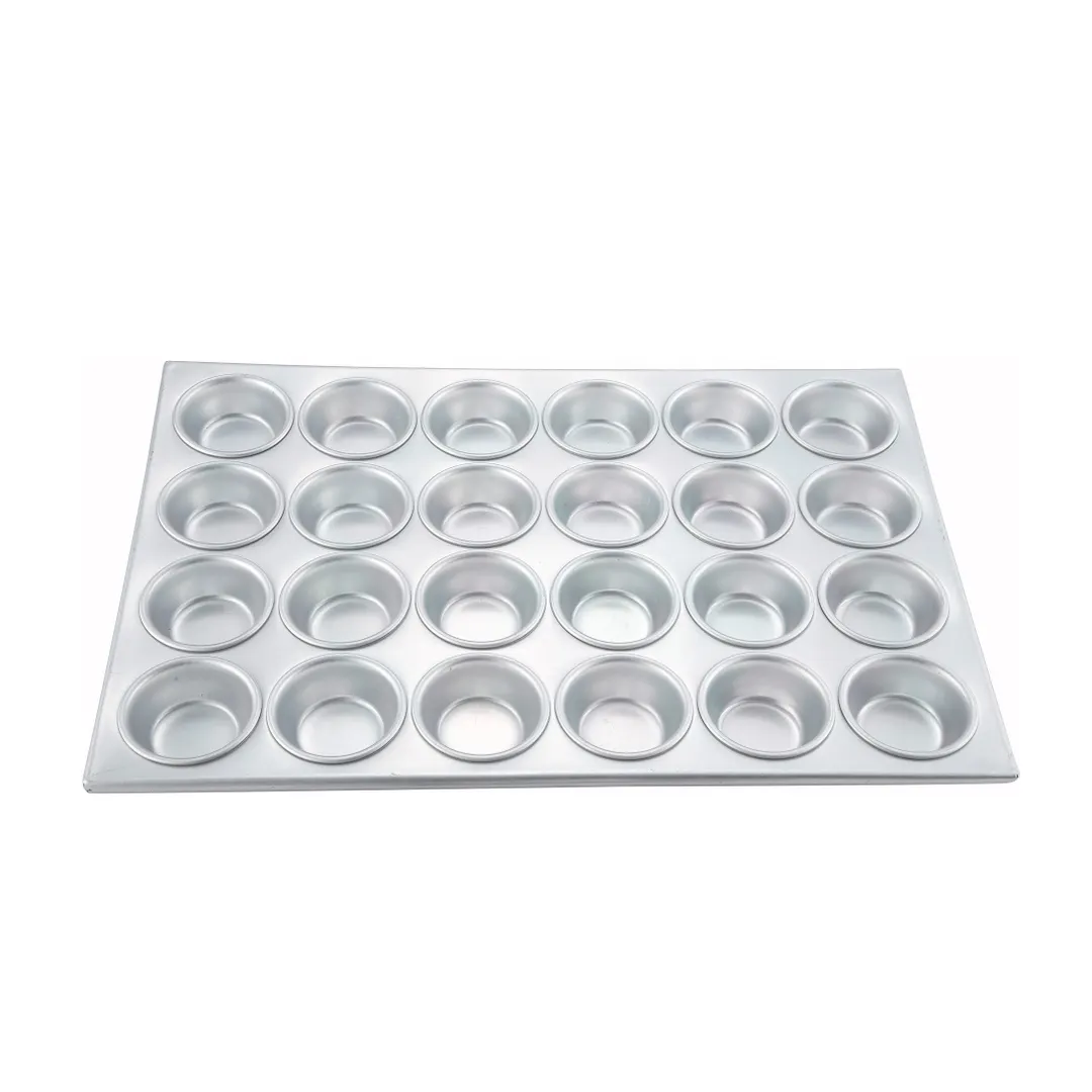 Winco AMF-24 Aluminum 24 Cup Muffin Pan, 20-1/2"L x 14"W pan
