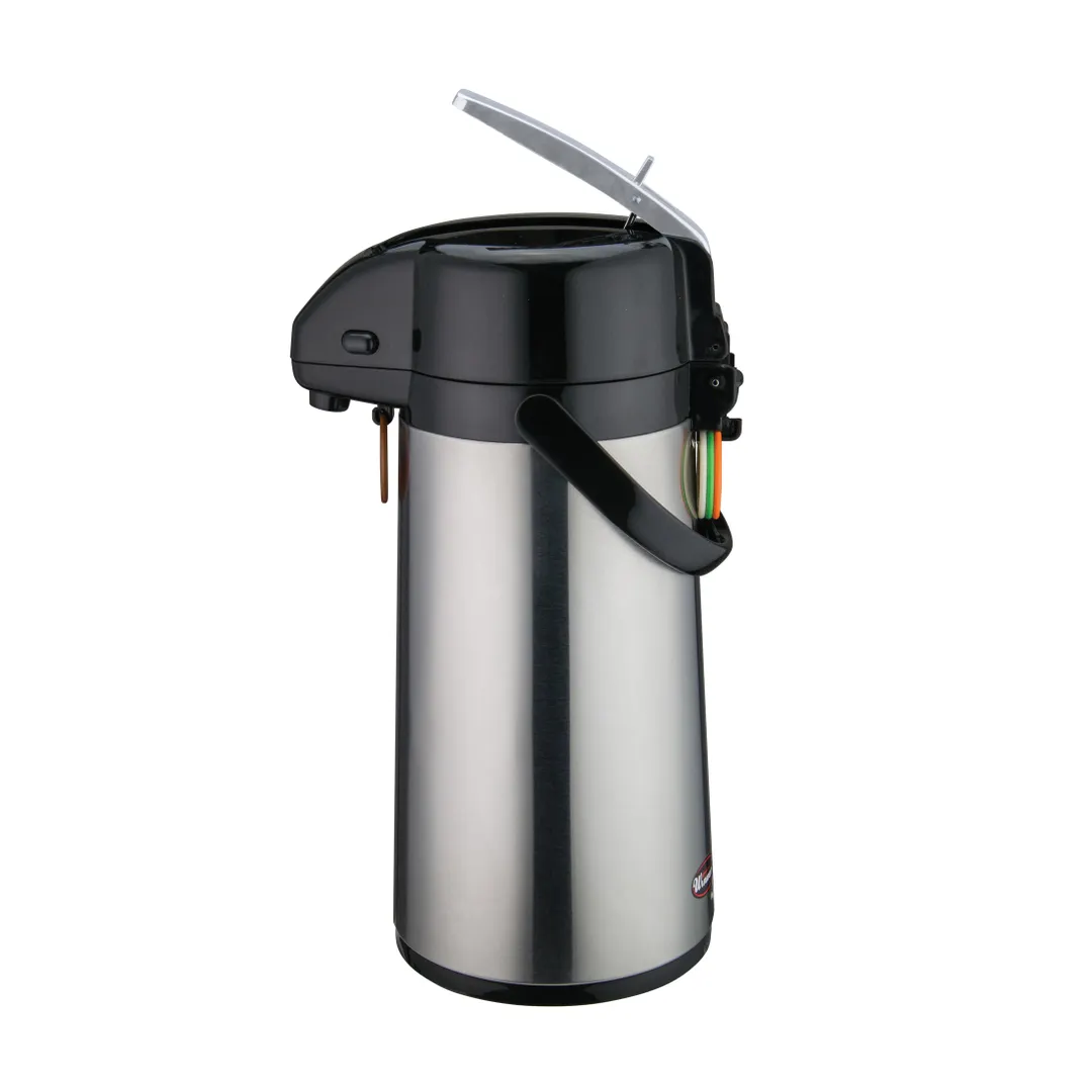 Winco AP-819 1.9 Liter Glass Liner Lever Top Stainless Steel Airpot