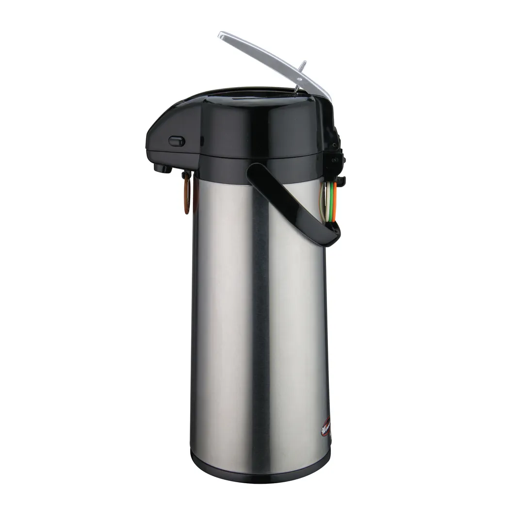 Winco AP-825 2.5 Liter Glass Lined Stainless Steel Airpot with Lever