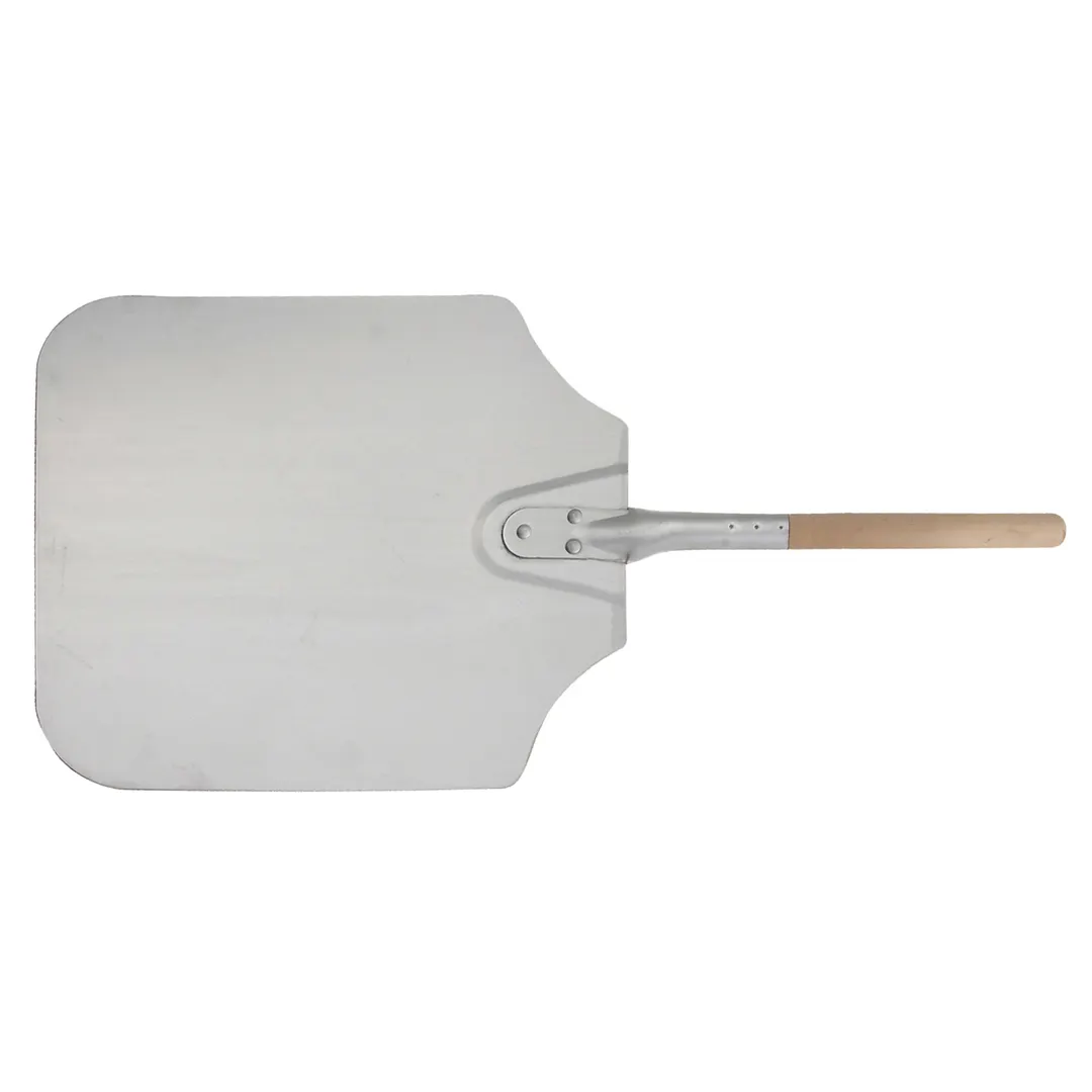 Winco APP-10M 26" Aluminum Pizza Peel with Wood Handle - 14" × 16" Blade