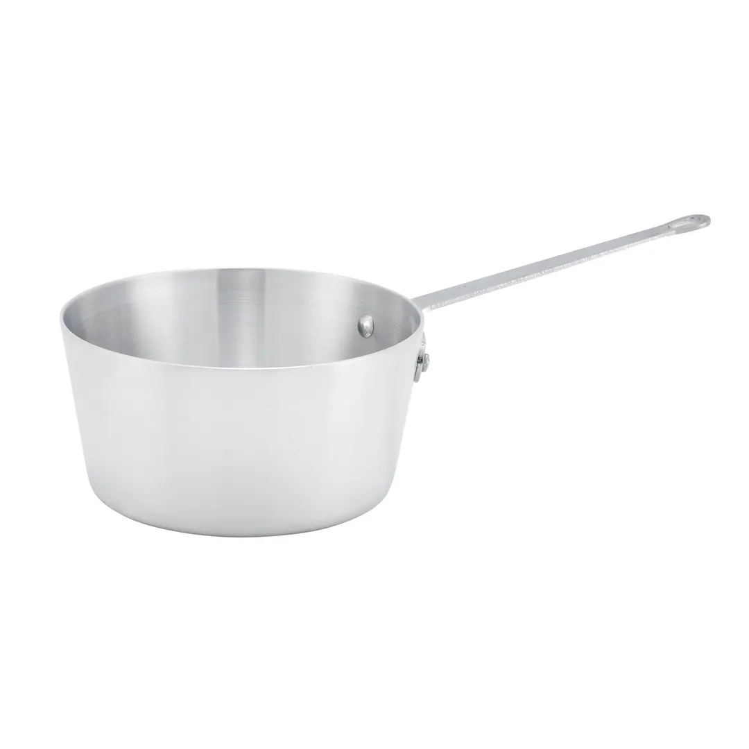 Winco ASP-2 2-1/2 qt. Heavyweight Tapered Aluminum Sauce Pan, Riveted Handle