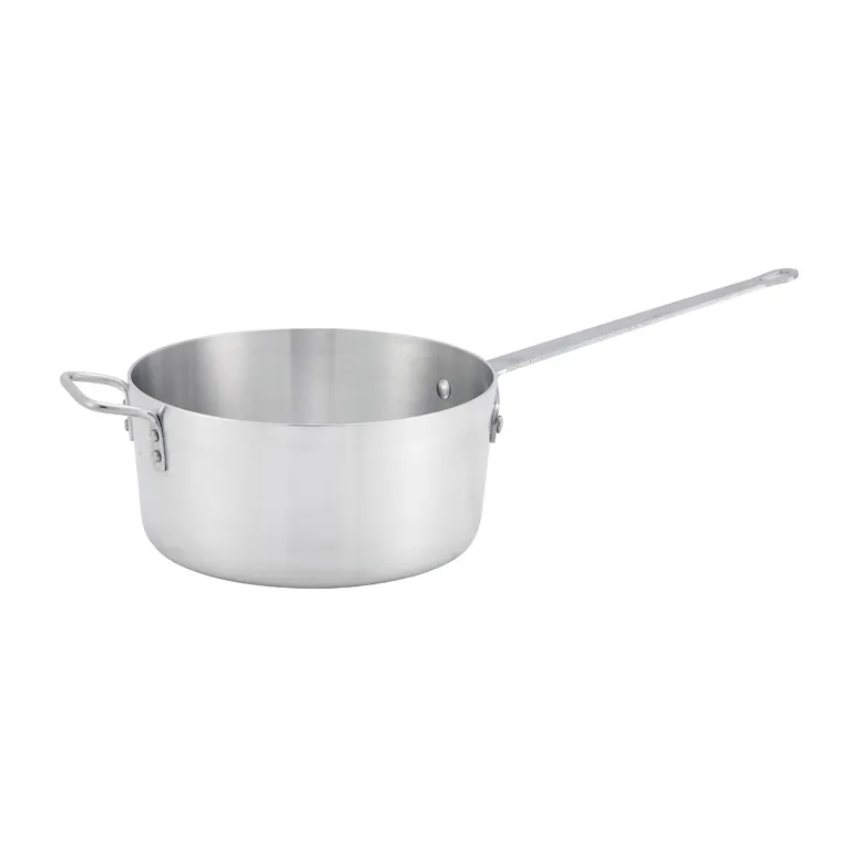Winco ASP-7 7 Qt. Heavyweight Tapered Aluminum Sauce Pan with Helper Handle