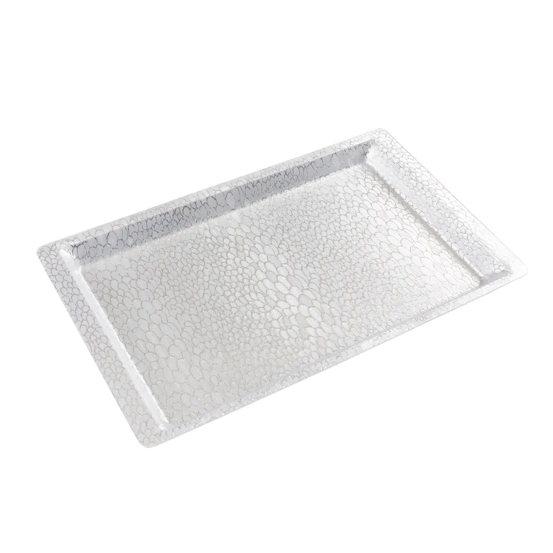 Winco AST-3S Display Tray, Full Size, 20-3/4" X 12-3/4", Rectangular, Silver with Snake skin Texture 