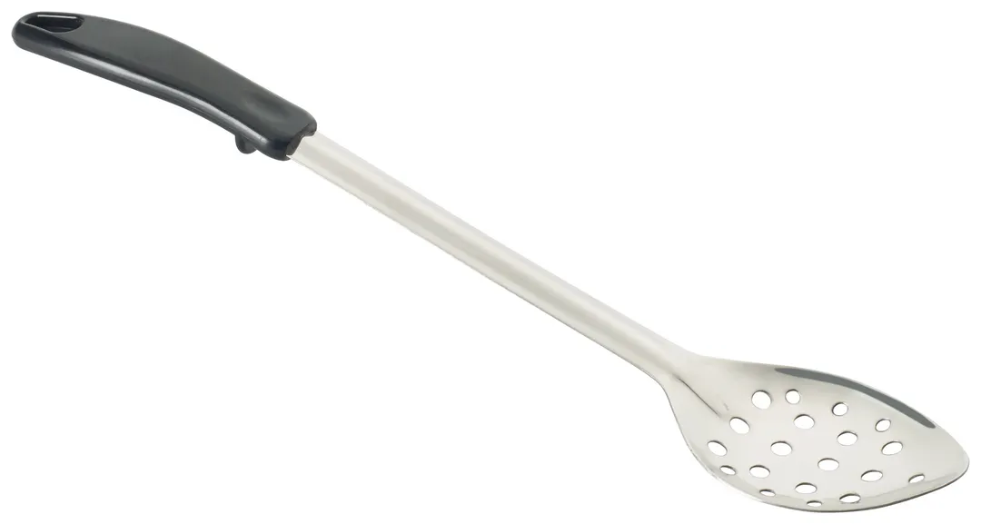 Winco BHPP-15 15" Perforated Basting Spoon With Stop Hook, Black Polypropylene Handle