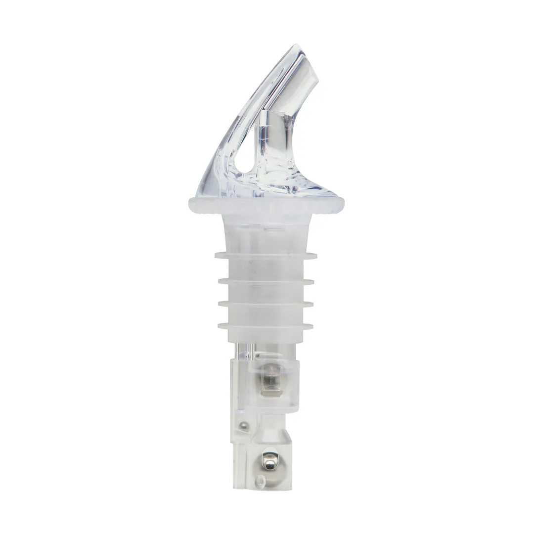 Winco BMP-2100C Bar Maid 1 oz Liquor Pourers, Clear Plastic, No Collar, Wide Cork Spout - 12/Pack
