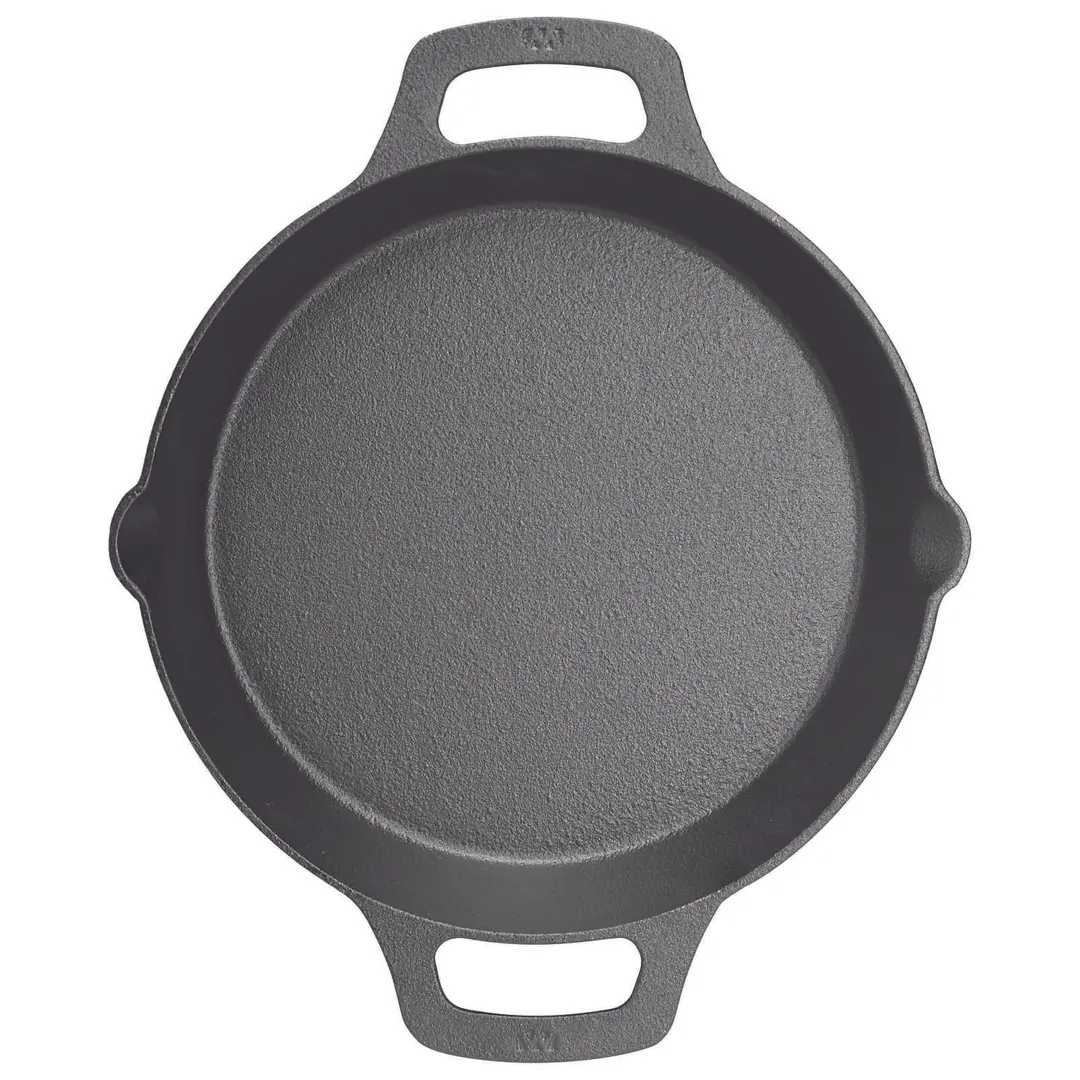 Winco CASD-10 FireIron 10 1/4" Round Cast Iron Pre-Seasoned Induction Skillet w/ Dual Handle