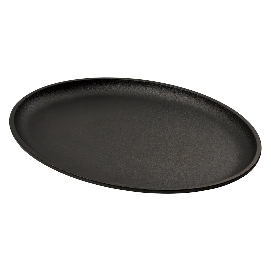 Winco CASG-13O Cast Iron, Serving Griddle, Oval, 13"L X 10"W, Pre-Seasoned