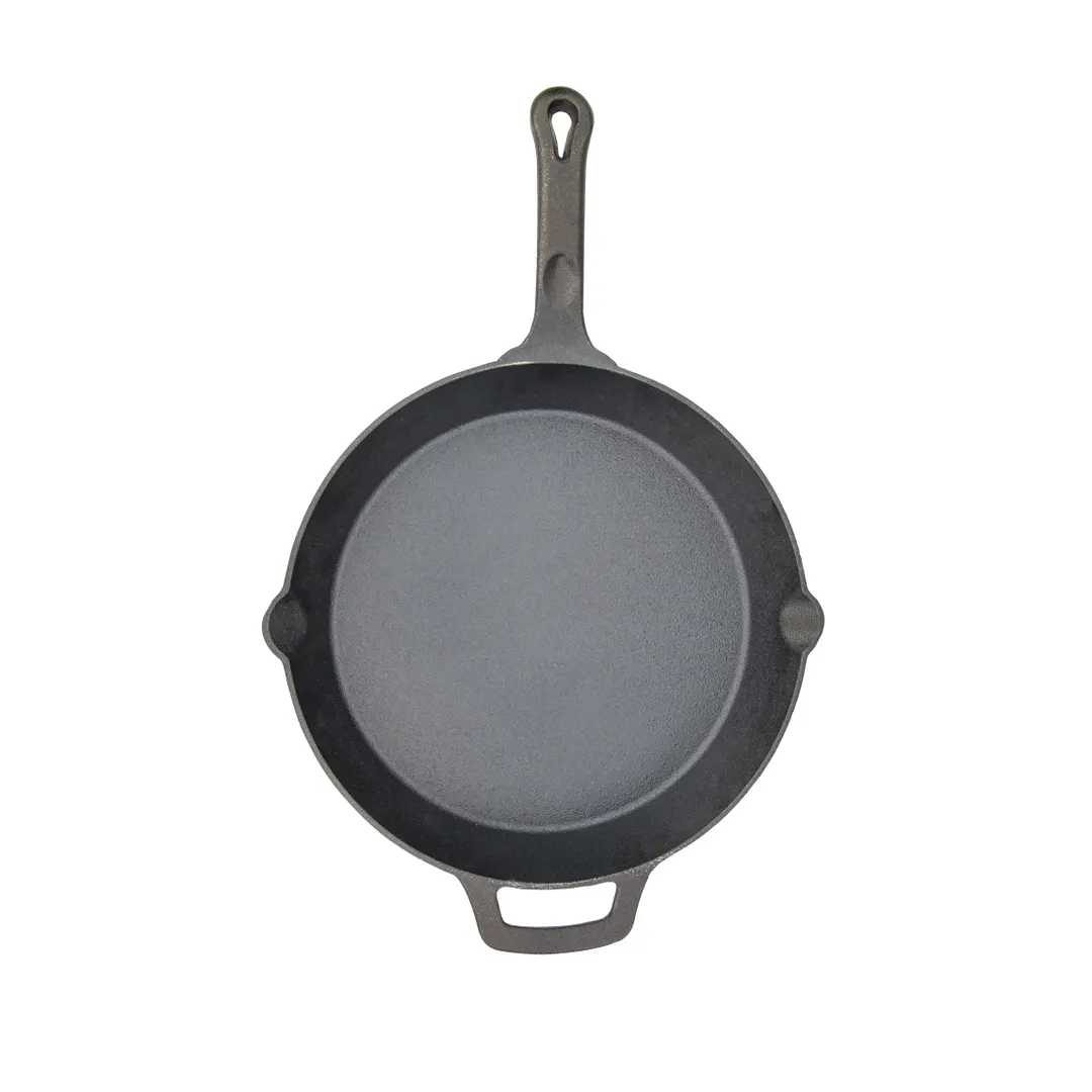 Winco CAST-12 12" Round Pre Seasoned Cast Iron Skillet w/ Handle