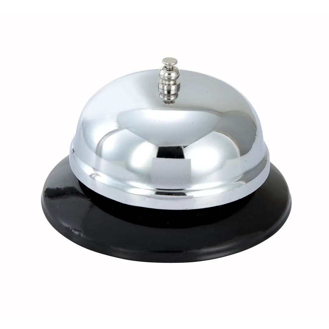 Winco CBEL-2 Call Bell, 4" Dia., Round, Plastic Base, Chrome-Plated
