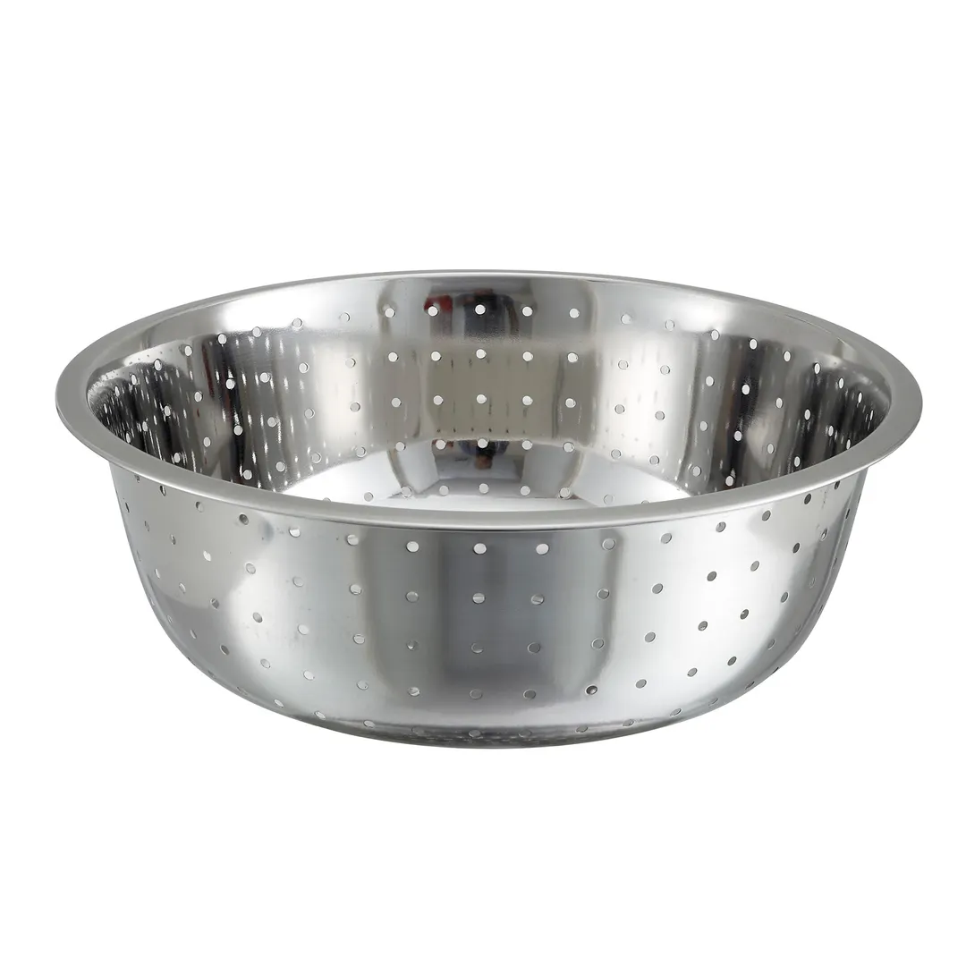 Winco CCOD-15L 15" Stainless Steel Chinese Colander with 5 MM Holes
