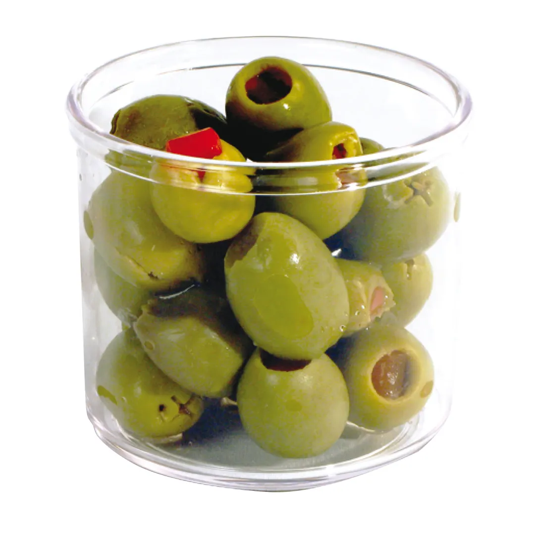 Winco CJ-7P 7 oz Clear Round Plastic Condiment Jar, Clear Finish - 1 Dozen