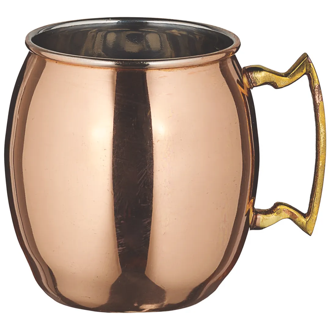 Winco CMM-20 20 oz. Moscow Mule Mug with Brass Handle & Smooth Copper Finish