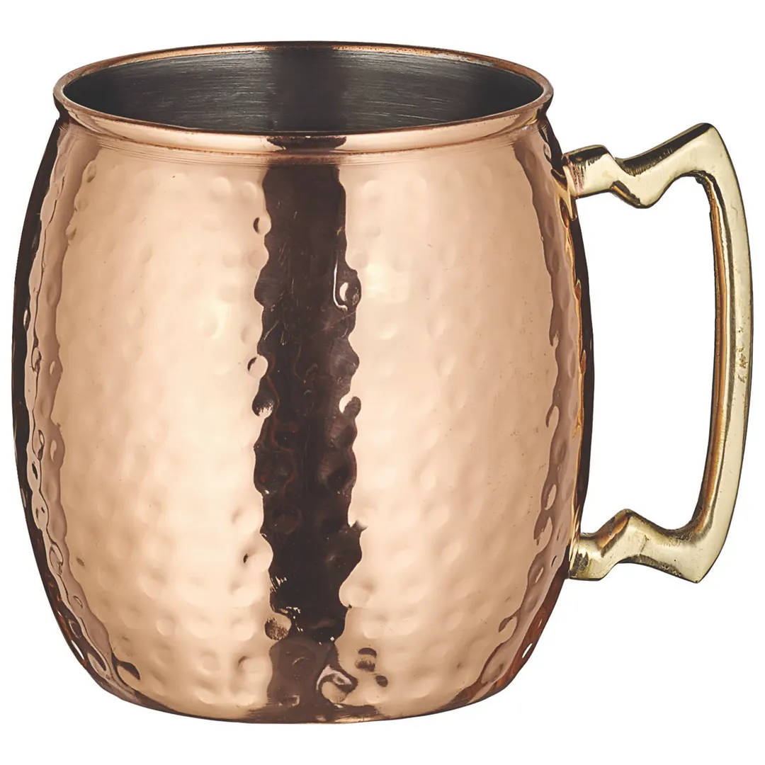 Winco CMM-20H 20 oz. Moscow Mule Mug with Brass Handle & Hammered Copper Finish