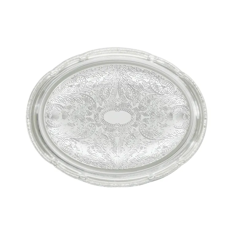 Winco CMT-1014 Oval Chrome Serving Tray, Chrome Plated