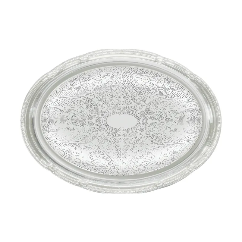 Winco CMT-1318 Oval Chrome Serving Tray, 18-3/4" x 13