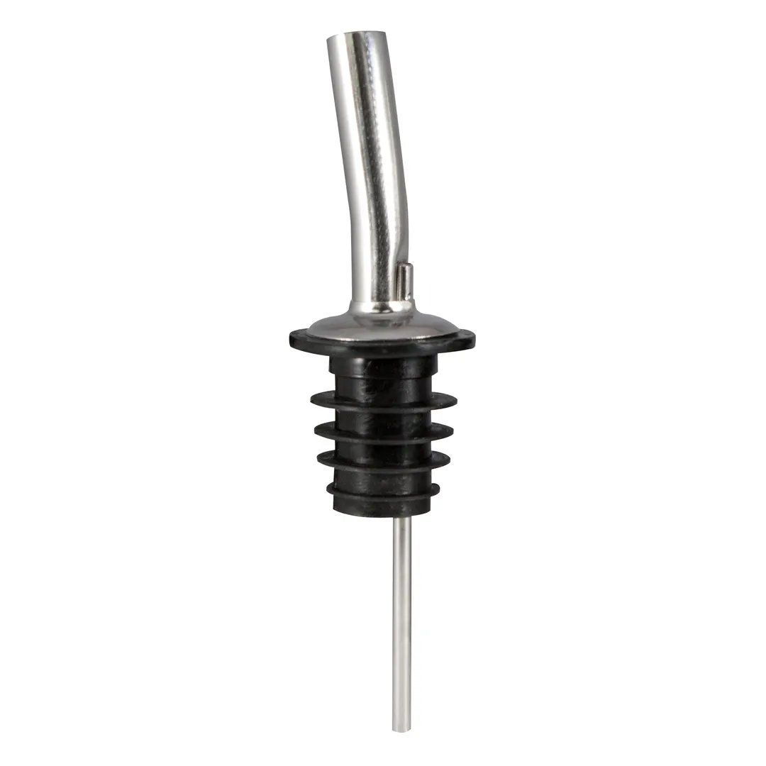 Winco CR-220P Bar Maid Speed Pourer, Free‑Flow, Chrome‑Plated, No Collar, Poly Cork Stopper - 1/Pack