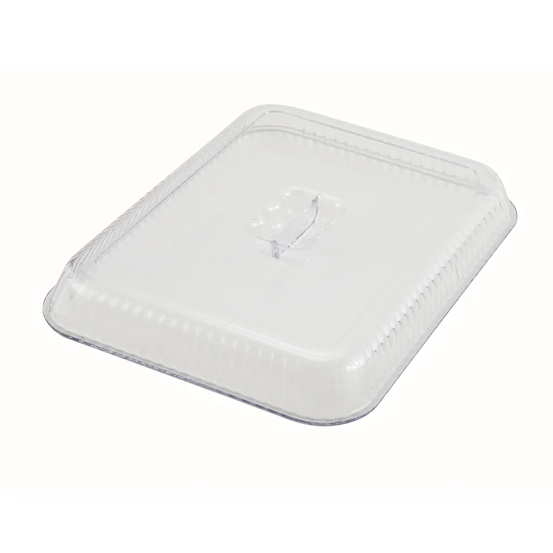 Winco CRKC-13 Fluted Deli Crock Cover for 5 lb. Tulip Deli Crocks, SAN, Clear